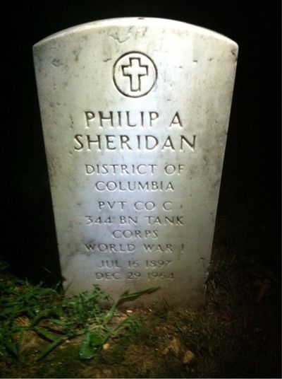 Headstone Front of Emily Sheridan. Arlington National Cemetery.