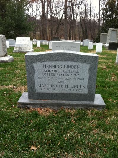 Headstone Front of Henning Linden. Arlington National Cemetery.