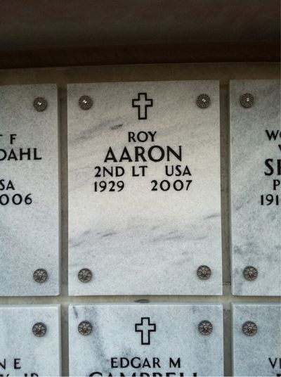 Roy Aaron — Headstone Front