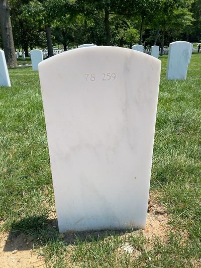 Headstone Back of Larry Jerome Hicks. Arlington National Cemetery.