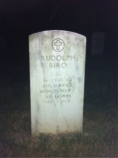Headstone Front of Mary Biro. Arlington National Cemetery.