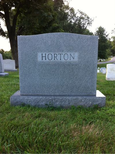 Headstone Back of Dorothy Horton. Arlington National Cemetery.