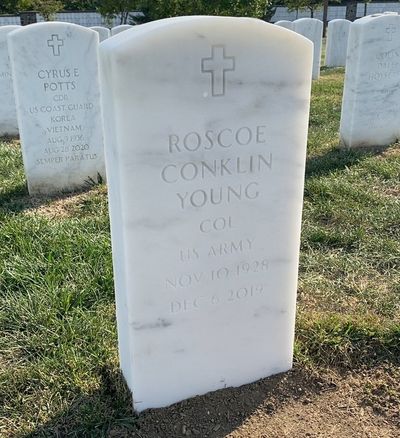 Headstone Front of Barbara Carmona-Young. Arlington National Cemetery.