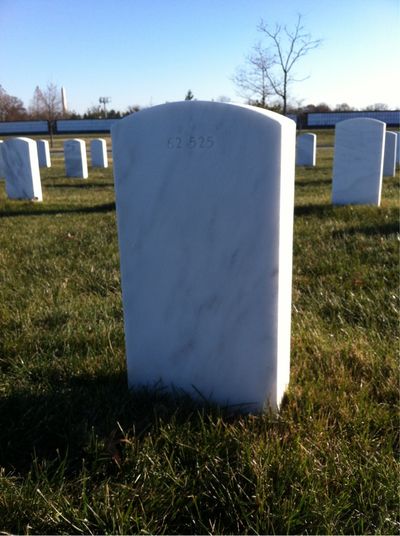 Headstone Back of Wyatt E Jones. Arlington National Cemetery.