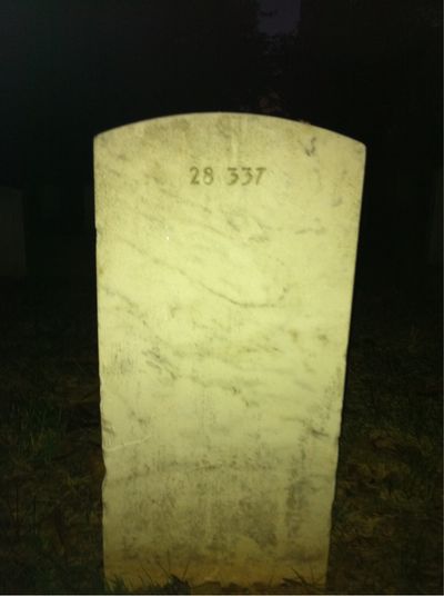 Headstone Back of Clara Wighington. Arlington National Cemetery.