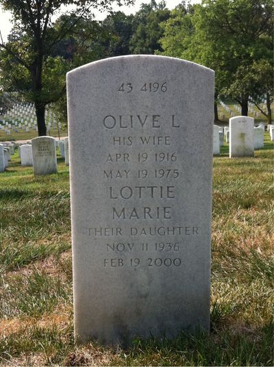 Olive Alexander — Headstone Back