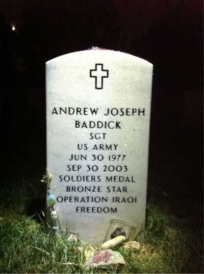 Andrew Baddick — Headstone Front