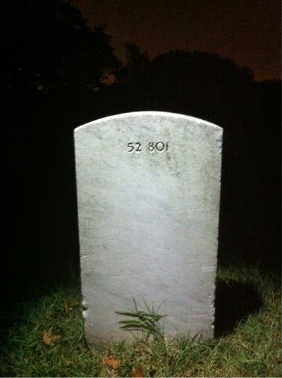 Headstone Back of Robert Hall. Arlington National Cemetery.