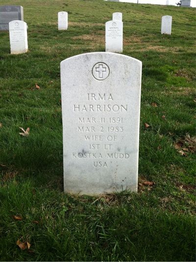 Irma Mudd — Headstone Front