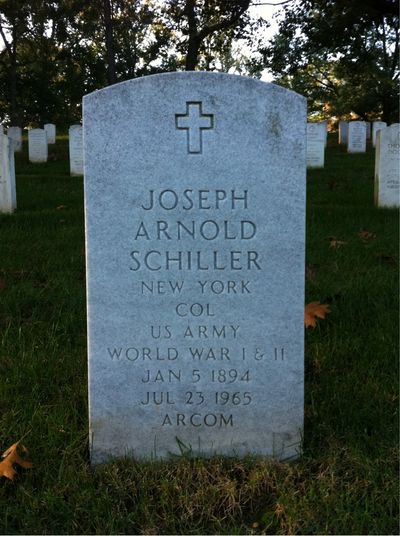 Headstone Front of Elizabeth Schiller. Arlington National Cemetery.
