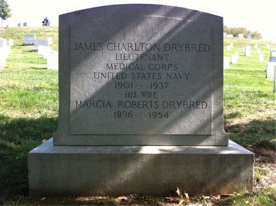 Headstone Front of Marcia Drybred. Arlington National Cemetery.