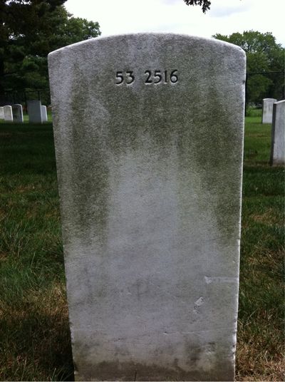 Headstone Back of Johnny Jerome Smith. Arlington National Cemetery.