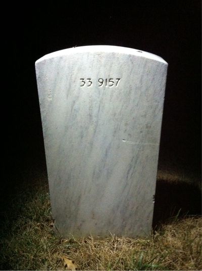 Headstone Back of Dolores Frazier. Arlington National Cemetery.