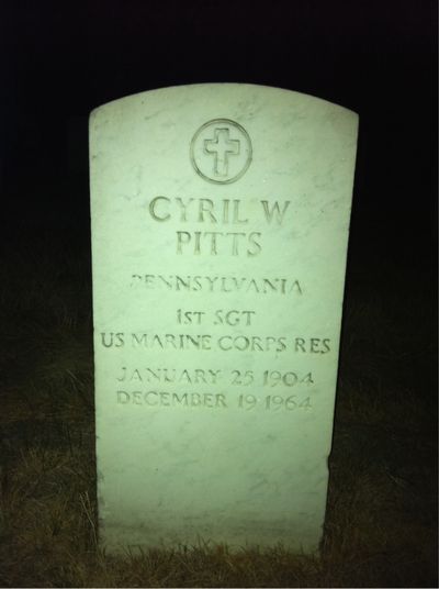 Headstone Front of Cyril Pitts. Arlington National Cemetery.