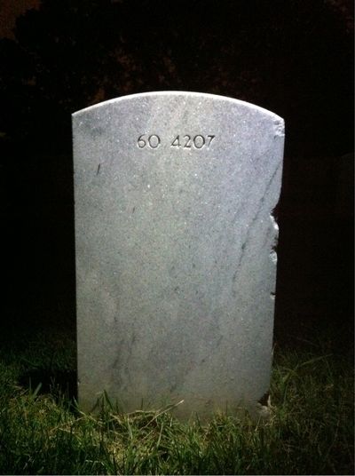 Headstone Back of Lewis James Rose. Arlington National Cemetery.