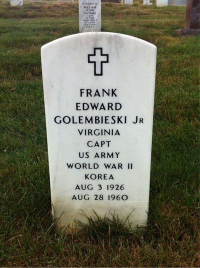 Headstone Front of Frank Golembieski. Arlington National Cemetery.