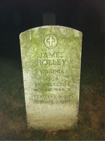 Headstone Front of James Holley. Arlington National Cemetery.