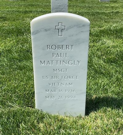 Headstone Front of Frances Mattingly. Arlington National Cemetery.