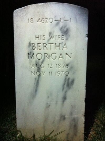 Headstone Back of Bertha Mayer. Arlington National Cemetery.