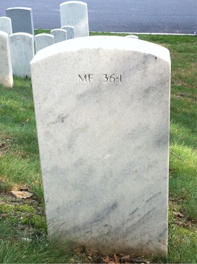 Headstone Back of Gary Joe Lester. Arlington National Cemetery.