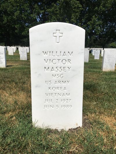 Headstone Front of Johanna Massey. Arlington National Cemetery.
