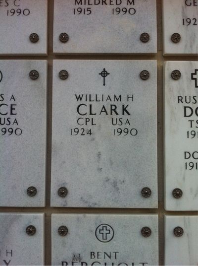 Headstone Front of William C Clark. Arlington National Cemetery.