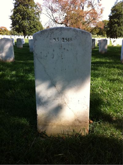 Headstone Back of Bernard Cassatt. Arlington National Cemetery.