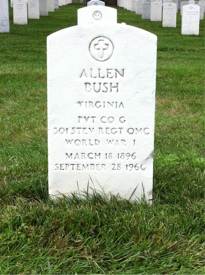 Headstone Front of Allen Duane Bush. Arlington National Cemetery.