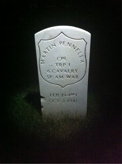 Headstone Front of Martin Pennella. Arlington National Cemetery.