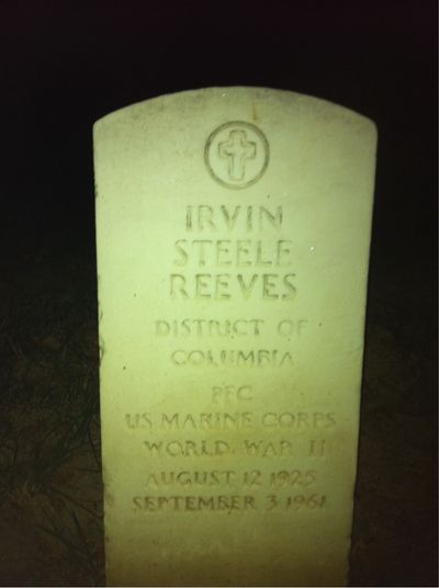 Headstone Front of Irvin Reeves. Arlington National Cemetery.