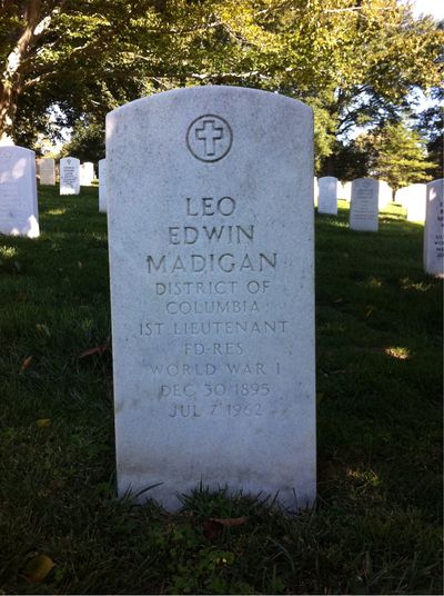 Headstone Front of Ada Madigan. Arlington National Cemetery.