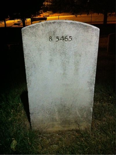 Headstone Back of Lottie Everlof. Arlington National Cemetery.