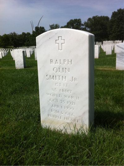 Headstone Front of Ralph O Smith. Arlington National Cemetery.