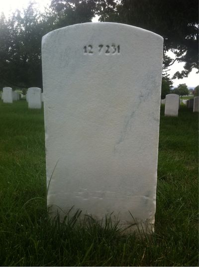 Headstone Back of Charles Kingan. Arlington National Cemetery.