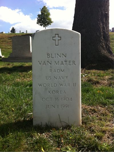 Headstone Front of Blinn Van Mater. Arlington National Cemetery.