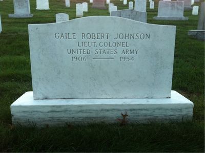 Headstone Front of Gaile Johnson. Arlington National Cemetery.