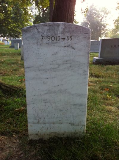 Headstone Back of Ralph Warren French. Arlington National Cemetery.