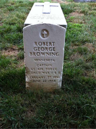 Headstone Front of Robert Browning. Arlington National Cemetery.