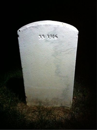 Headstone Back of Kenneth Dee Gilmore. Arlington National Cemetery.
