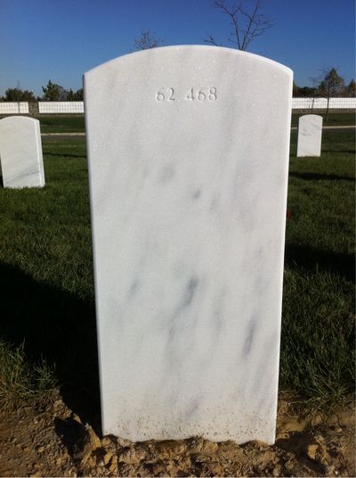 Headstone Back of Amos R Johnson. Arlington National Cemetery.