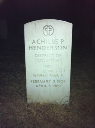Headstone Front of Achille Henderson. Arlington National Cemetery.