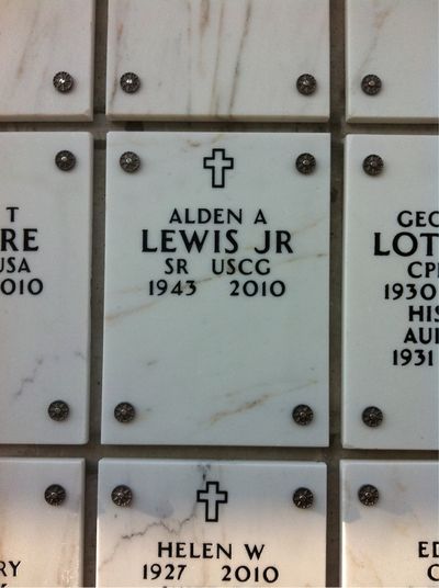 Headstone Front of Alden Lewis. Arlington National Cemetery.