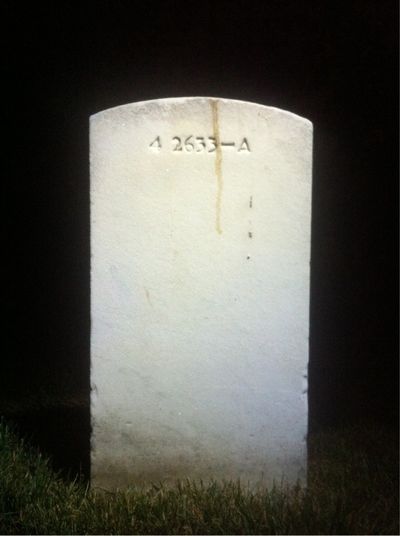 Headstone Back of Jane Christie. Arlington National Cemetery.