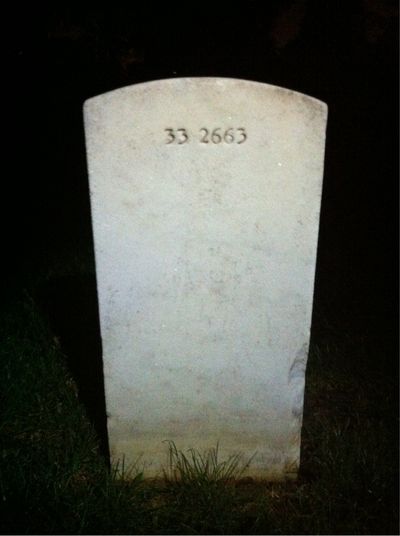 Headstone Back of Aimee Sullivan. Arlington National Cemetery.