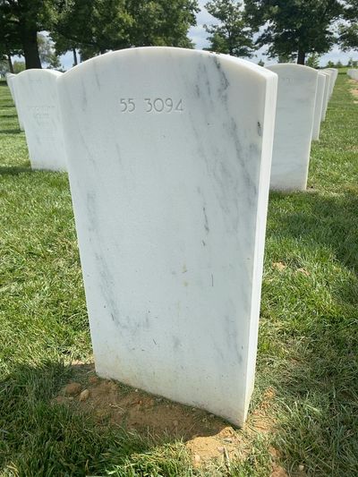 Headstone Back of Phyllis Jean Elsass. Arlington National Cemetery.