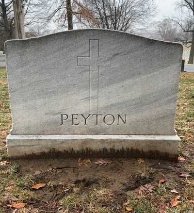 Headstone Back of Philip Peyton. Arlington National Cemetery.