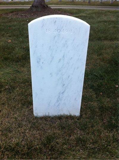 Headstone Back of Michael A Sprung. Arlington National Cemetery.