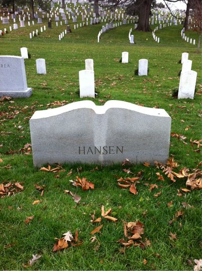 Headstone Back of Emma Hansen. Arlington National Cemetery.