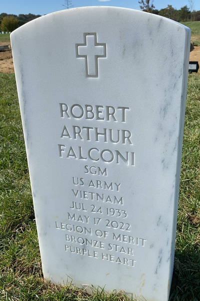 Headstone Front of Robert Arthur Falconi. Arlington National Cemetery.