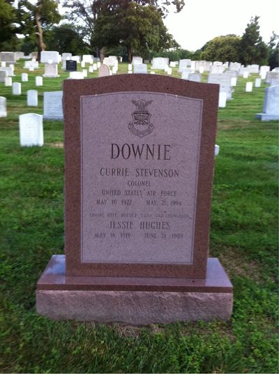 Headstone Front of Currie S Downie. Arlington National Cemetery.